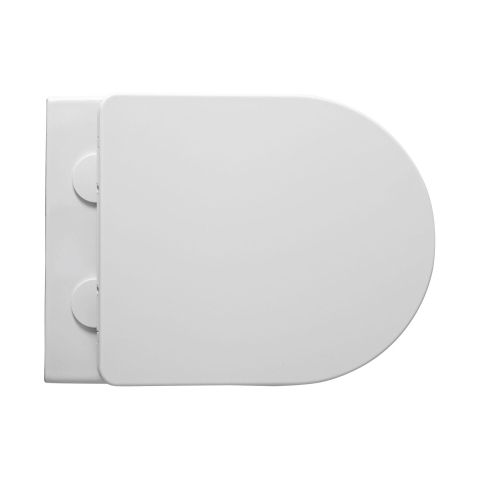 Aloni Pro Toilet suspendu - 36x49x32cm - chasse tourbillonnante - sans rebord - avec abattant - fermeture douce - libération rapide - compact - blanc mat SW1446225