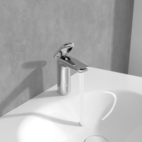 Villeroy & Boch Antao 1 greeps wastafelkraan - 140mm - met push open afvoergarnituur - hoogglans chroom SW974137