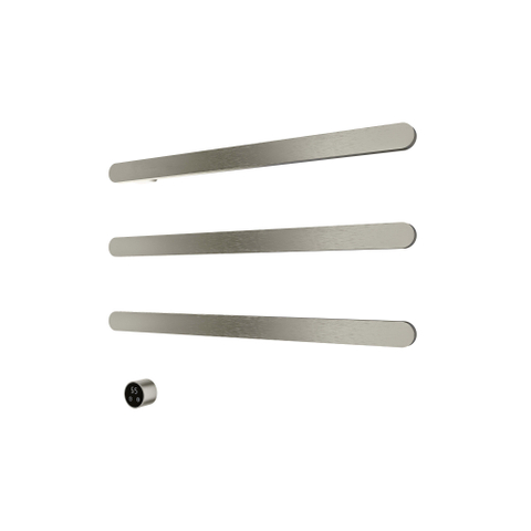 Hotbath &MORE Handdoekradiator - 80x57cm - soft square - 3 stangen - horizontaal - met schakelaar - geborsteld nikkel (RVS) SW1245835
