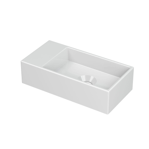 INK Versus lave-mains - 36x18x9cm - porcelaine - vasque à droite - sans trou de robinet - blanc brillant SW493370