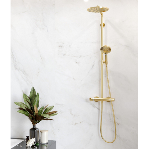 Hansgrohe Raindance Select Regendoucheset - thermostaat - hoofddouche 24cm - polished gold optic (goud) OUTLETSTORE STORE44666