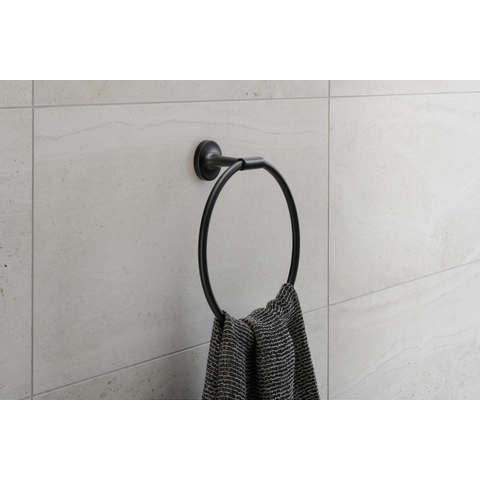 Duravit Starck T Handdoekring - diameter 21cm - mat zwart SW297099