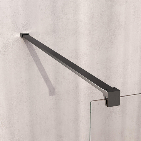 BRAUER Void Carving Cabine de douche - 80x100x200cm - porte battante - revêtement verre - réversible - verre clair - PVD gunmetal brossé SW1418102