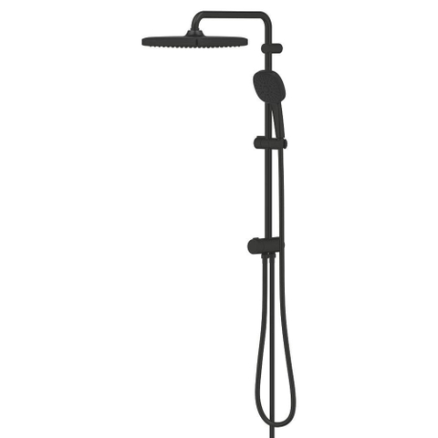 Grohe Tempesta 250 Cube Douchesysteem - zonder kraan - hoofddouche - 25cm - vierkante handdouche - 3 straalsoorten - met omstel - matte black (mat zwart) SW1077313