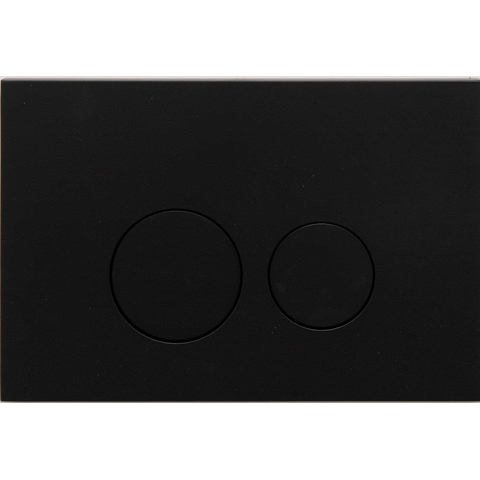 QeramiQ Dely Swirl Ensemble WC - 36.3x51.7cm - Fond creux- Sans bride - Réservoir encastré Geberit UP320 - Abattant de 35mm d'épaisseur - Plaque de commande en métal noir mat - Boutons ronds - Blanc mat SW1138646