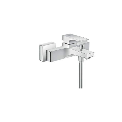Hansgrohe Metropol Badkraan - met omstel - met koppelingen - hoogglans zwart chroom SW358667