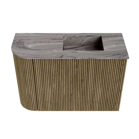 Mondiaz JOYA-DLUX Meuble de salle de bains 61,6cm - arrondi gauche couleur Dusk - Vasque FAYE position Droite Sans trou de robinet couleur Sombra SW1426157