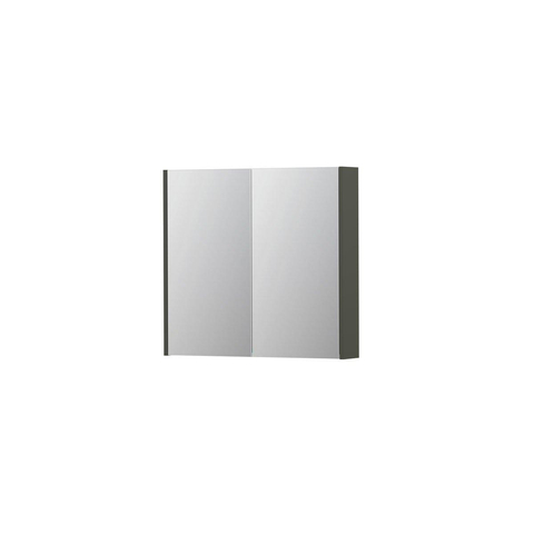 INK SPK2 spiegelkast – 80x74x14 cm – 2 deuren, dubbelzijdige spiegeldeuren – Beton mat SW440122