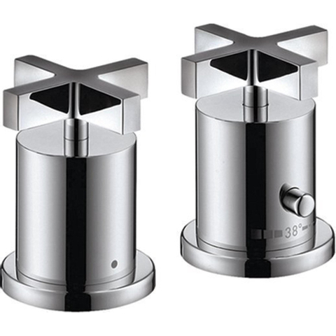 AXOR Citterio jeu de finition pour mitigeur thermostatique de bord de baignoire 2 trous avec poignées en croix 0450277