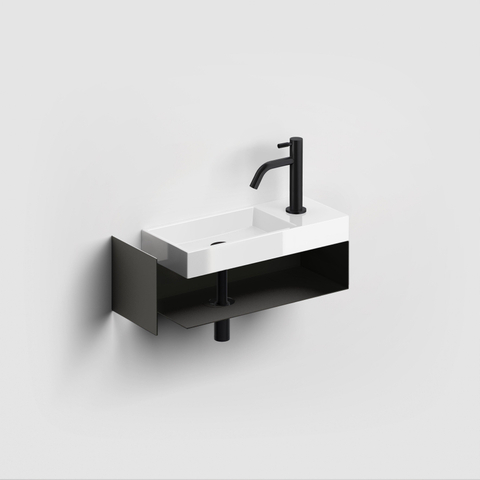 Clou Mini Wash Me fontein 45x19cm kraangat rechts Keramiek Wit -licht beschadigd- OUTLETSTORE STORE44667