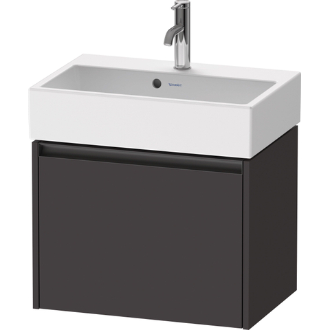 Duravit Ketho.2 Wastafelonderbouwkast - met 1 lade - 58.4x39x44cm - met greep antraciet - grafiet supermat SW772960