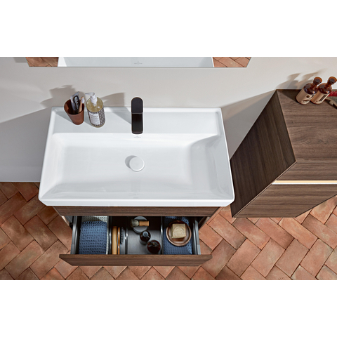 Villeroy & Boch Collaro meubelwastafel - 80x47cm - zonder overloop - 1 kraangat CeramicPlus - White Alpine (glans wit) SW358375