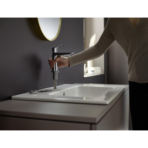 Hansgrohe Logis Eengreepswastafelmengkraan - 110 Fine - met lediging - met trekstang - hoogglans chroom SW651360