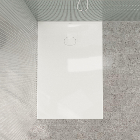 Villeroy & Boch Ecora douchebak - 150x100x3.5cm - afvoer korte zijde - white alpine (wit) SW1558982