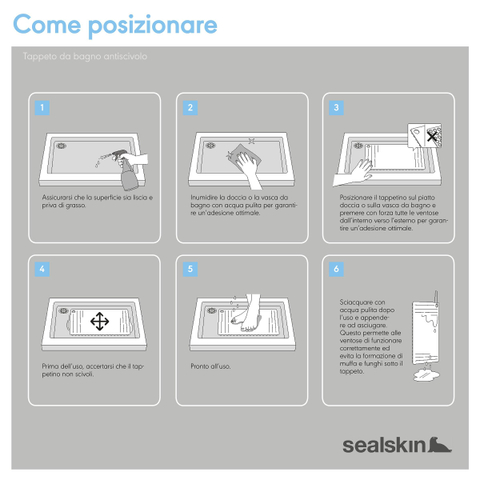 Sealskin Ribb Tapis de bain - 40x70cm - Antidérapant - inclus - crochet noir - Blanc SW1421062
