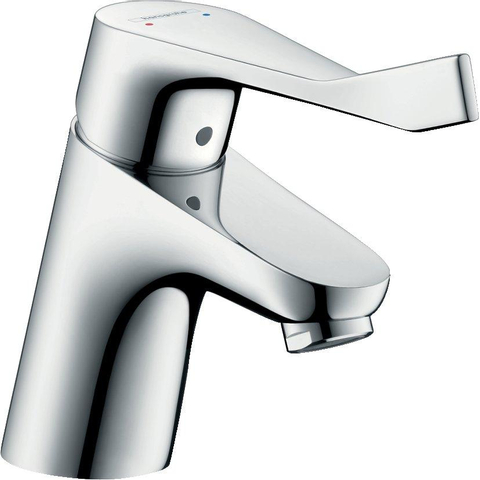 Hansgrohe Focus Care wastafelkraan - met ComfortZone - 70 met verlengde greep - 12.1cm - ecosmart - met waste - hoogglans chroom 0605622