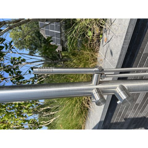 FortiFura Outdoor Deluxe Vrijstaande Buitendouche - RVS 316 - handdouche - regendouche - geborsteld RVS SW278130