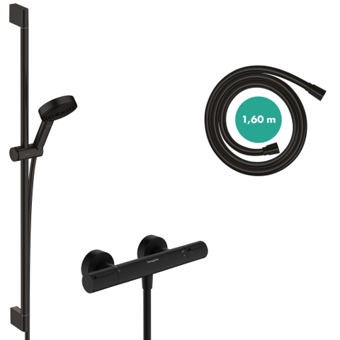 Hansgrohe Pulsify Select S glijstangset - 90cm - 10.5cm handdouche - ecosmart - mat zwart SW1186273