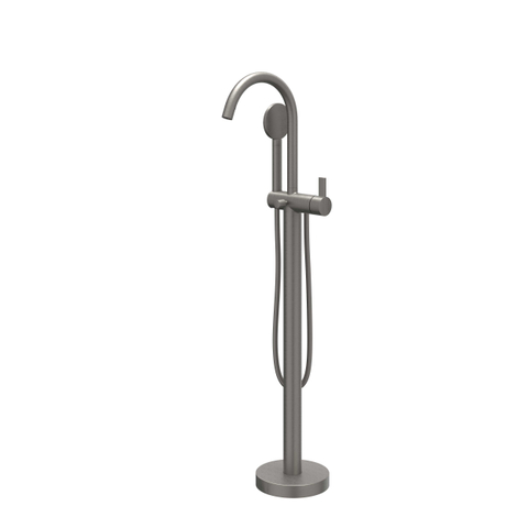 IVY Pact Mitigeur de baignoire autoportant - bec pivotant - 150cm - Flexible de douche - douchette satin mist - Métal noir brossé PVD SW1031179