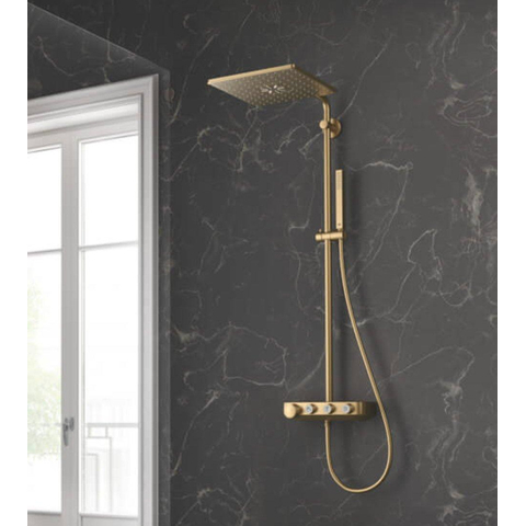 Grohe Euphoria SmartControl Cube Regendoucheset Opbouw - hoofddouche 31cm - hannddouche staaf - brushed cool sunrise (goud) SW484583