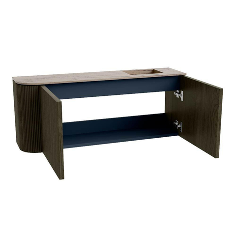 Mondiaz JOYA-DLUX 101.6cm meuble de toilette - arrondi gauche couleur Shadow - Vasque FAYE position Droite Sans trou de robinet couleur Arena. SW1424837
