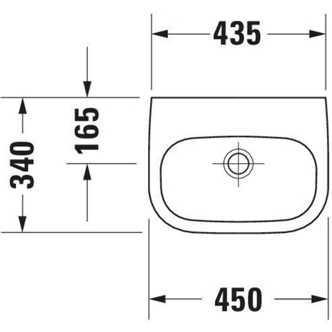 Duravit D-code Lave-main 34cm sans trous de robinet rectangulaire céramique blanc SW117181