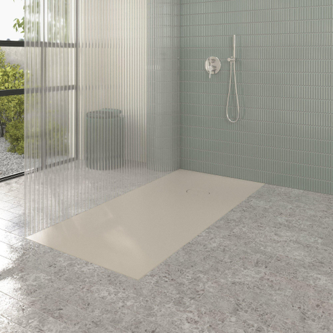Villeroy & Boch Ecora douchebak - 170x80x4.5cm - afvoer korte zijde - almond (beige) SW1559011