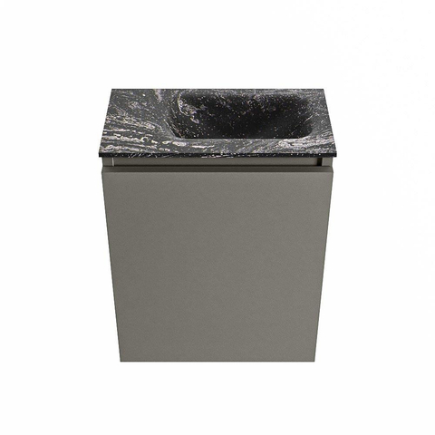 MONDIAZ TURE-DLUX Meuble de WC 40 cm Smoke. Lavabo EDEN Lava position à droite. Avec 1 trou de robinet. SW1104093