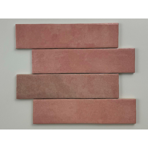 ÉCHANTILLON Terravito Mellina Carreau mural en céramique - 6x24,6cm - 8mm - Rose SW1441119