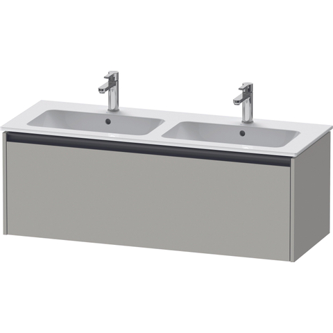 Duravit Ketho.2 Wastafelonderbouwkast - met 1 lade - voor dubbele wastafel - 128x48x44cm - met greep antraciet - betongrijs mat SW772191