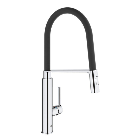 GROHE Feel Robinet de cuisine avec bec rehaussé et rotatif 360° avec mousseur extractible chrome SW89801