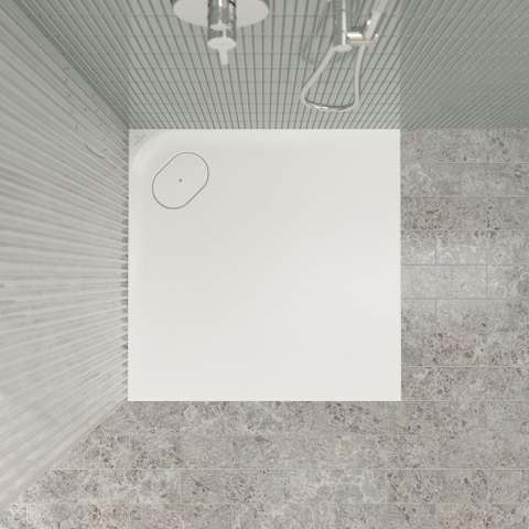 Villeroy & Boch Ecora douchebak - 80x80x3.5cm - hoekafvoer - stone white (wit) SW1558938