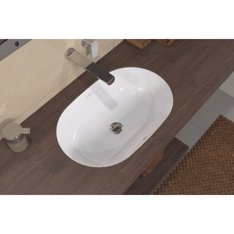 Villeroy & Boch Architectura onderbouwwastafel - 63x43cm - zonder kraangat - met overloop - White Alpine (glans wit) SW762371