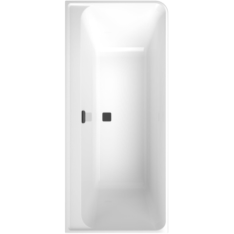 Villeroy & Boch Collaro baignoire d'angle semi-autoportante - 180x80cm - rectangulaire angle gauche trop-plein noir mat Acrylique Blanc Brillant SW354249