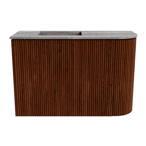 Mondiaz JOYA-DLUX 61.6cm toiletmeubel - ronding rechts kleur Ruby - Wastafel FAYE positie Links 1 kraangat kleur Oza. SW1425528
