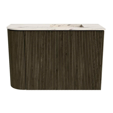 Mondiaz JOYA-DLUX 61.6cm toiletmeubel - ronding links kleur Shadow - Wastafel FAYE positie Rechts 1 kraangat kleur Nata. SW1424999