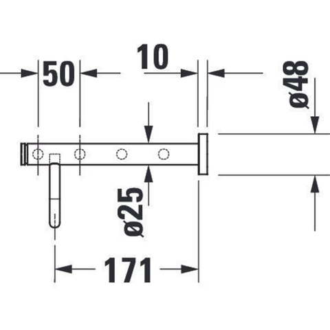 Duravit D-code Badhanddoekrek - 63x22 cm - hoogglans chroom GA49426