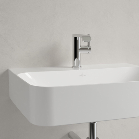 Villeroy & Boch finion wastafel - 1 kraangat - 60x47cm CeramicPlus - zonder overloop - White Alpine (glans wit) SW106468