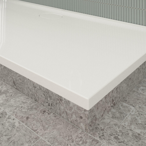 Villeroy & Boch Ecora douchebak - 160x80x3.5cm - afvoer lange zijde - white alpine (wit) SW1558885