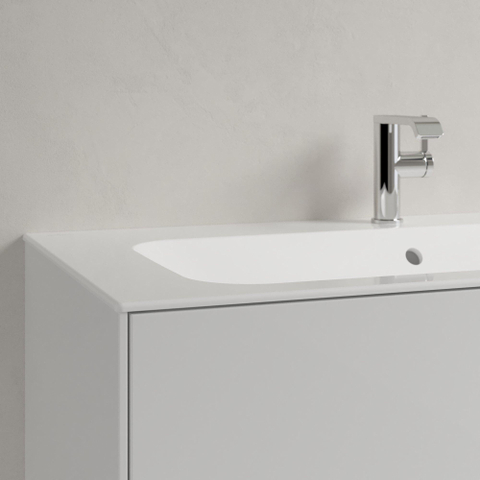 Villeroy & Boch finion meubelwastafel - 1 kraangat - 100x50cm CeramicPlus - met verdekte overloop - White Alpine (glans wit) SW106530