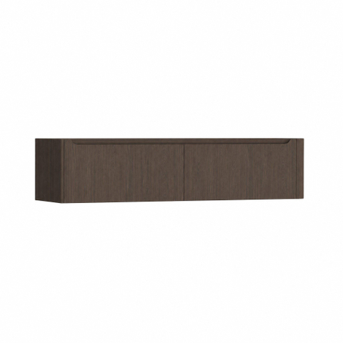 H&R Badmeubelen Juice Wastafelonderkast - 180x45x40cm - rechterhoek afgerond - 2 lades - geïntegreerde greep - coffee SW1491232