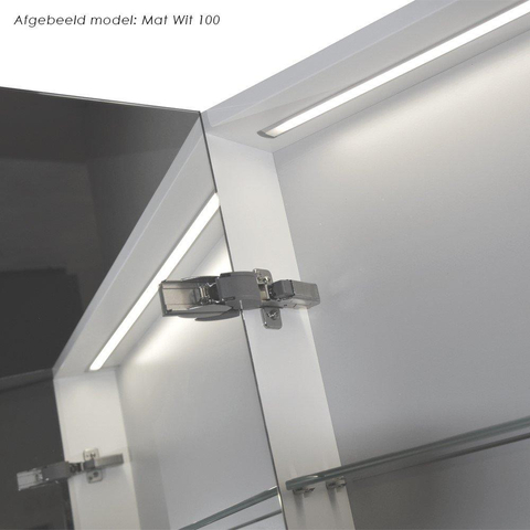 Saniclass Dual Armoire de toilette 100x70x15cm avec éclairage LED indirect 2 portes Blanc brillant SW242129