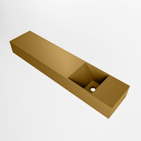 MONDIAZ TYNE lave-mains - 100x23x12cm - vasque droite - sans trou robinet - oro (doré) SW1026173