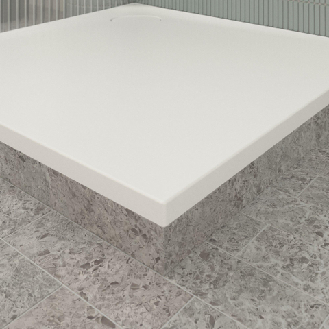 Villeroy & Boch Ecora douchebak - 100x100x3.5cm - hoekafvoer - stone white (wit) SW1559010