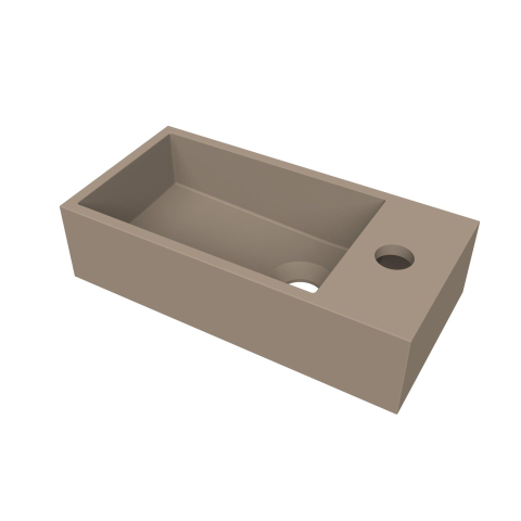 Arcqua Flair lave-mains - 36x18x9cm - marbre coulé - trou robinet droite - truffel mat (marron) SW1474766