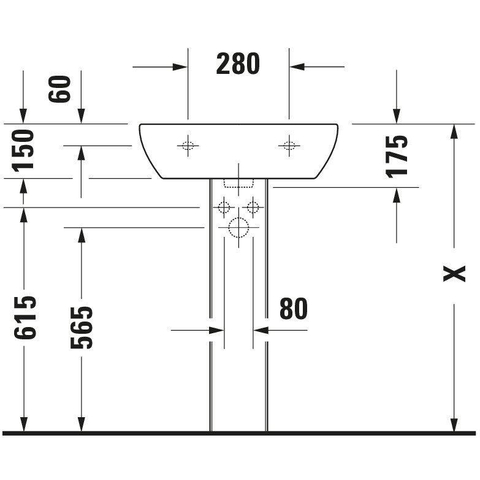 Duravit D-code Wastafel - 55x43cm - glans wit 0315103