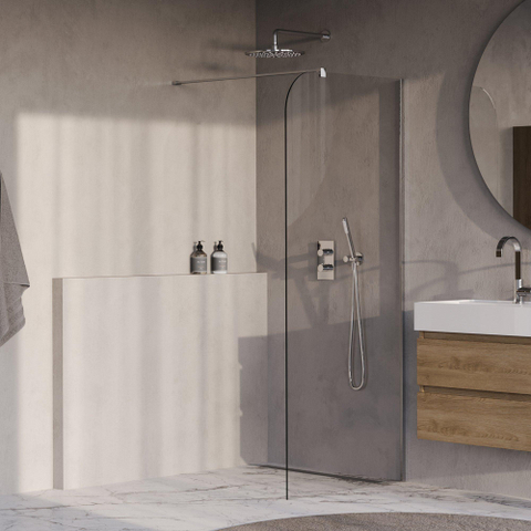 BRAUER Orion Paroi de douche à l'italienne - 100x200cm - verre transparent - revêtement en verre - Chrome brillant SW1476018
