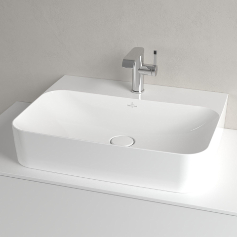 Villeroy & Boch Finion Lavabo - 600 x 470 x 164 mm - Blanc Alpin CeramicPlus - sans trop-plein - rectifié SW106474