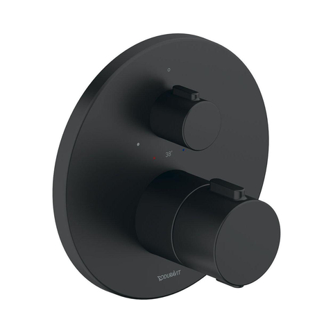 Duravit Thermostatarmaturen Afbouwdeel - encastré robinet bain/douche - thermostatique - 1 sortie - Ø17cm - mat noir SW962511