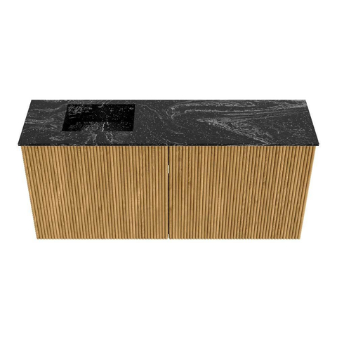 Mondiaz JOYA-DLUX 90cm meuble de toilette - couleur Chêne - Vasque FAYE position Gauche Sans trou de robinet couleur Lava SW1422071